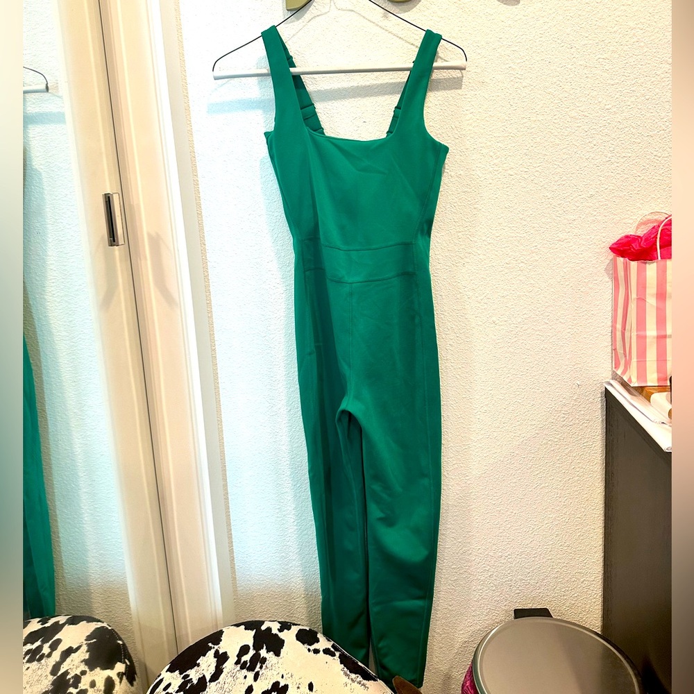 Girlfriend Collective Emerald Luxe Paneled Unitard